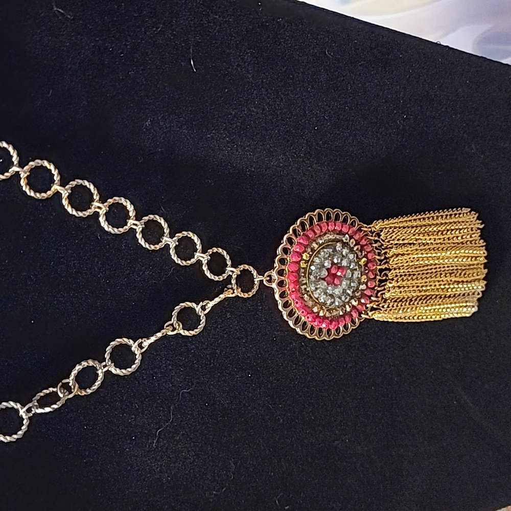 Long Goldtone Dangle Necklace